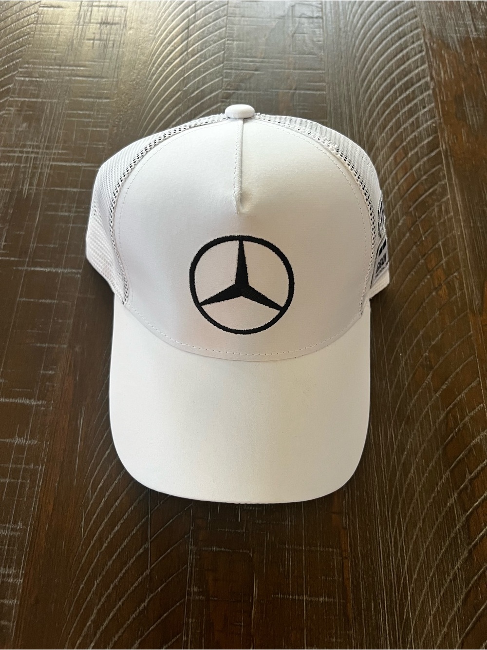 White Mercedes Trucker Cap